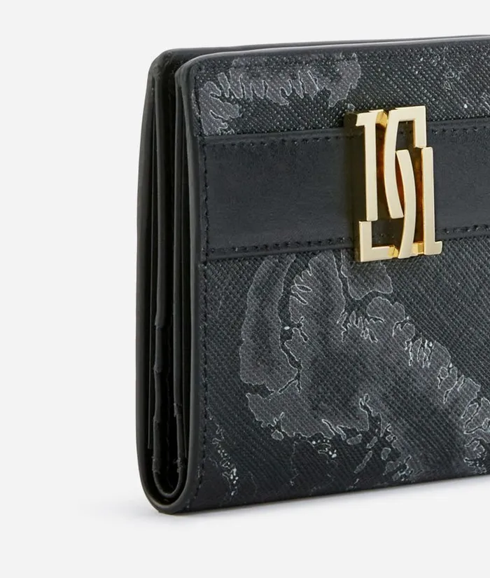1c Mirror Night Mini Bifold Wallet Black Woman Alviero Martini Wallets