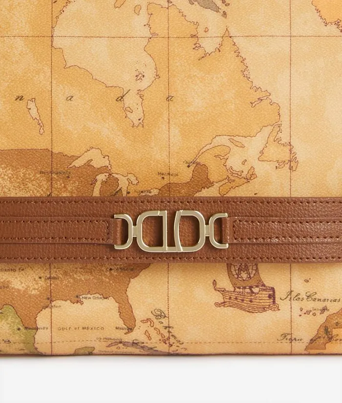 3d Geo Clutch With Hand Strap Chestnut Woman Alviero Martini Mini Bags and Pouches