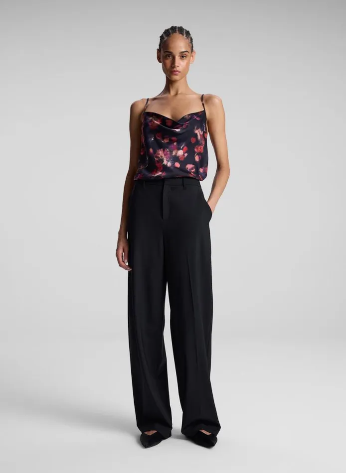 ALC Amber Stretch Silk Camisole Top Navy Multi Women Tops