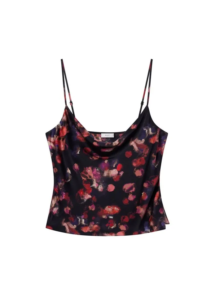 ALC Amber Stretch Silk Camisole Top Navy Multi Women Tops