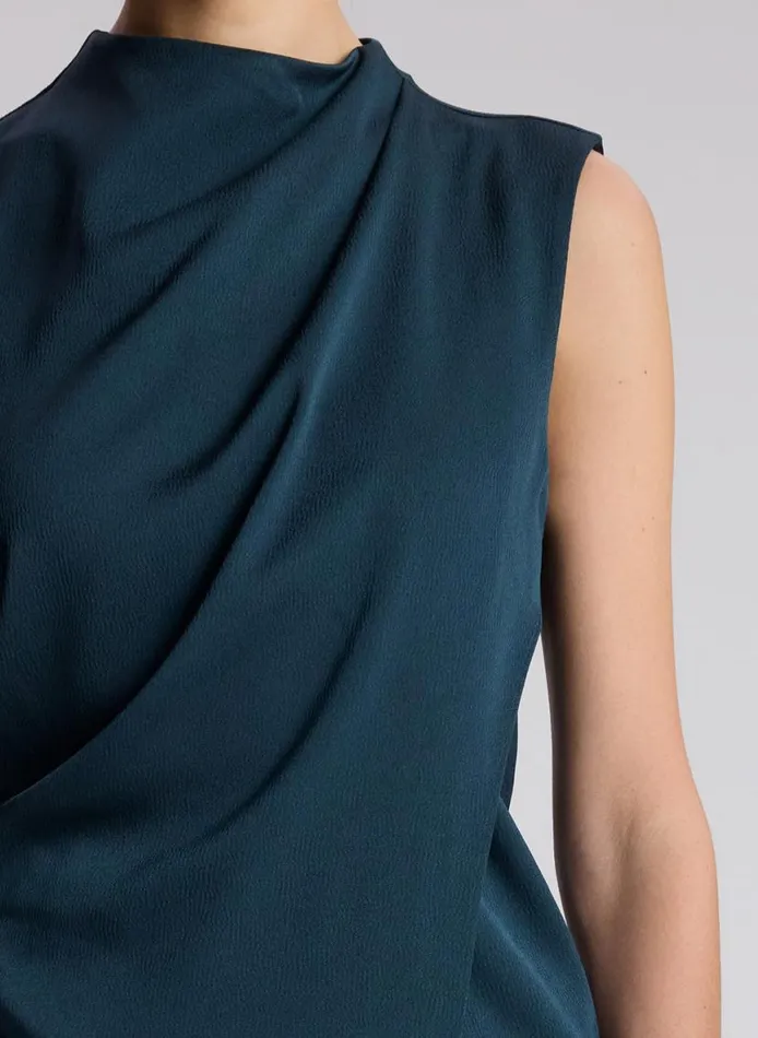 ALC Amira Ruched Sleeveless Top Malachite Women Tops