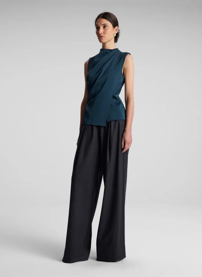 ALC Amira Ruched Sleeveless Top Malachite Women Tops