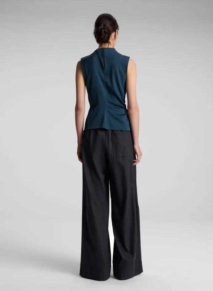 ALC Amira Ruched Sleeveless Top Malachite Women Tops