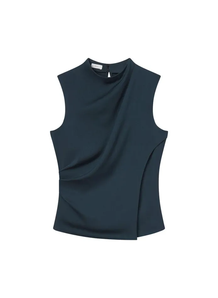 ALC Amira Ruched Sleeveless Top Malachite Women Tops
