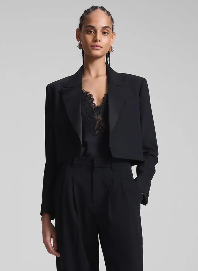 ALC Anderson Cropped Tux Jacket Blackblack Women Jackets and Coats
