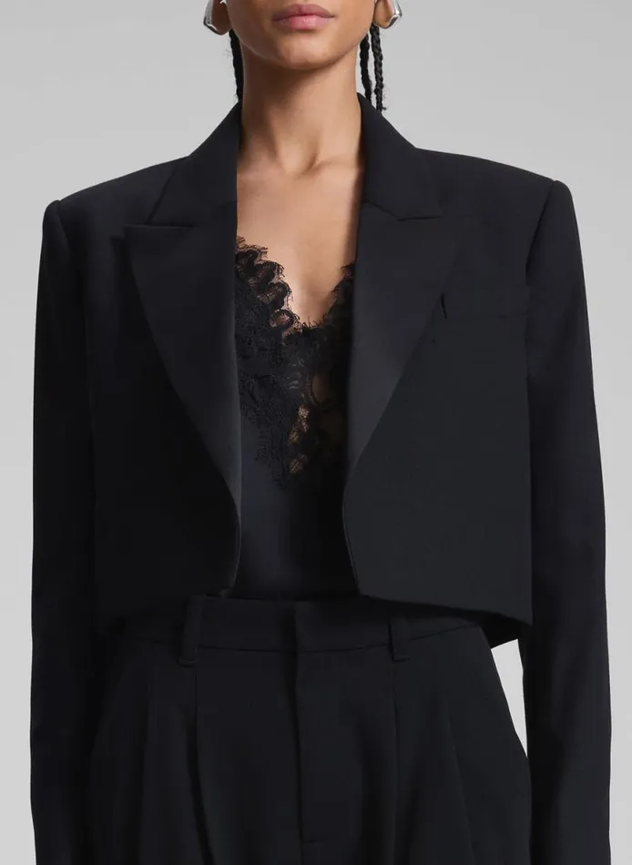 ALC Anderson Cropped Tux Jacket Blackblack Women Jackets and Coats