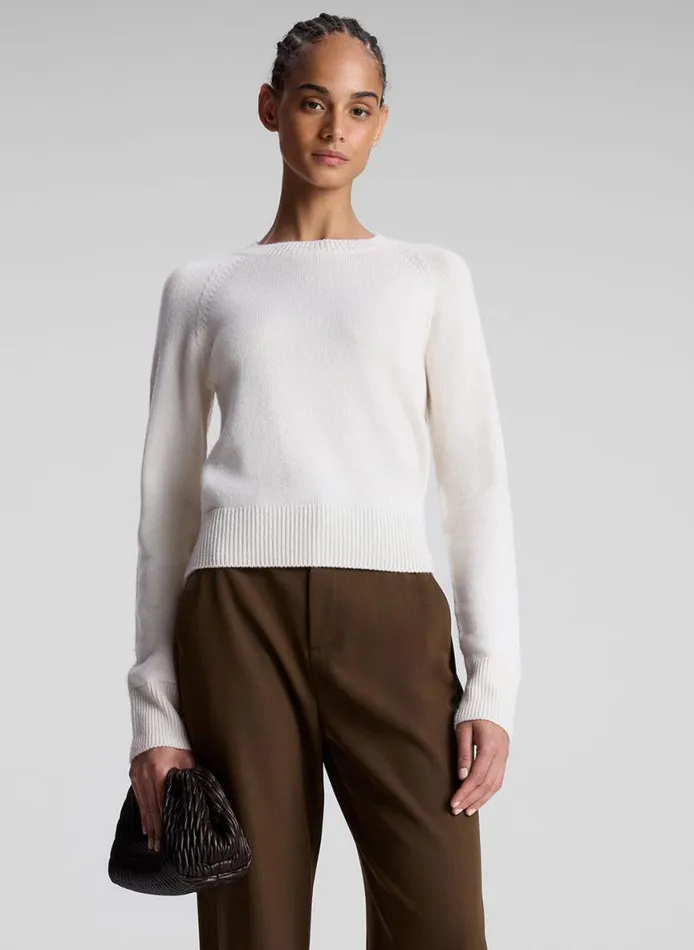 ALC Ashtyn Cashmere Crew Neck Sweater Natural Women Tops
