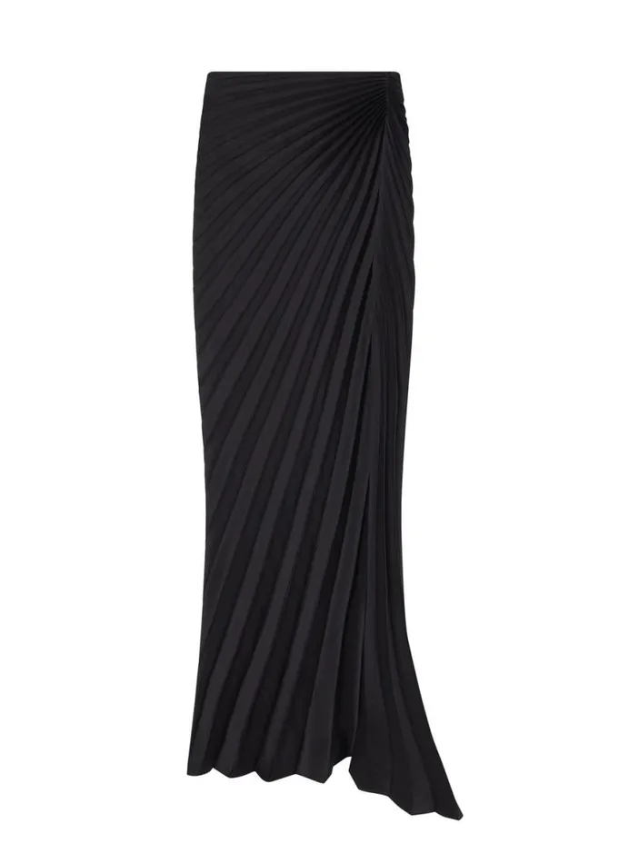 ALC Bianca Pleated Maxi Skirt Black Women Bottoms