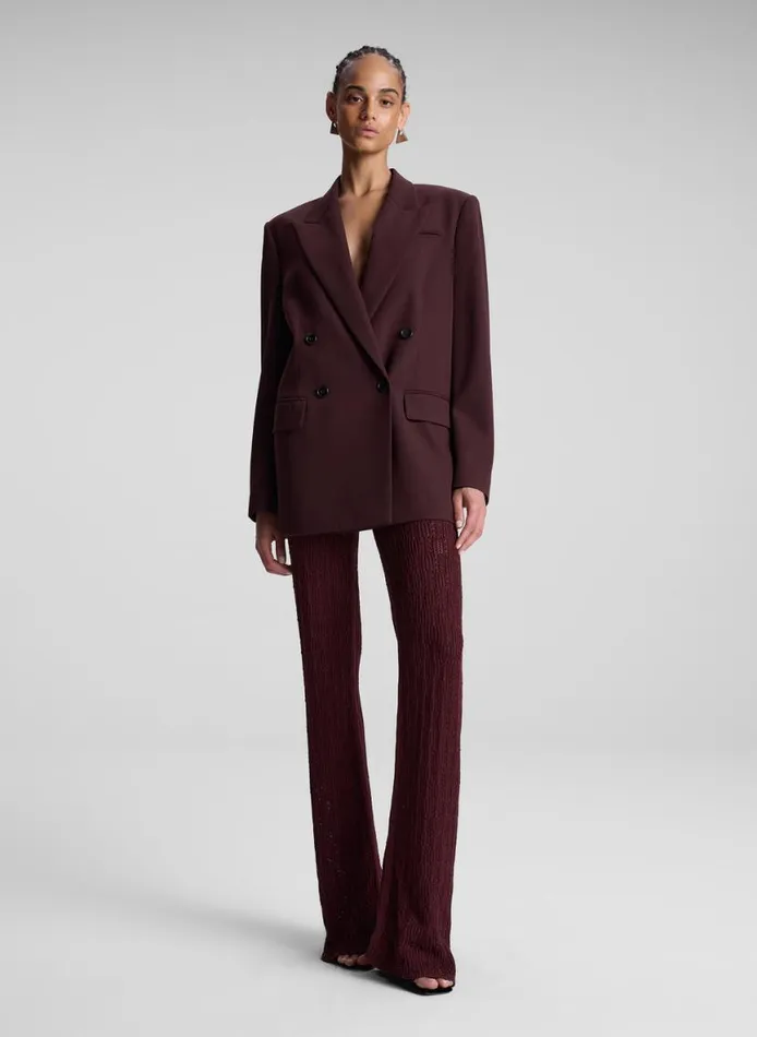 ALC Calla Oversized Tailored Jacket Chocolate Plum Women Jackets and Coats