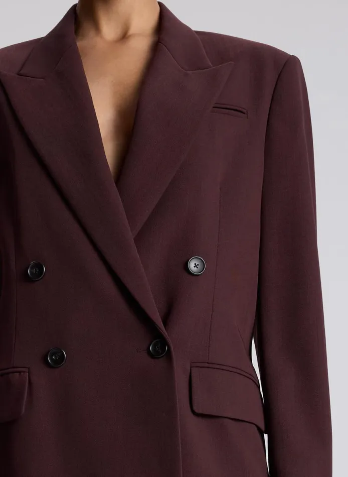 ALC Calla Oversized Tailored Jacket Chocolate Plum Women Jackets and Coats