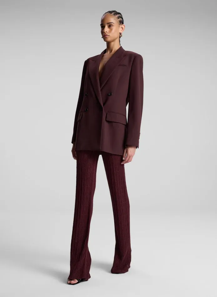 ALC Calla Oversized Tailored Jacket Chocolate Plum Women Jackets and Coats