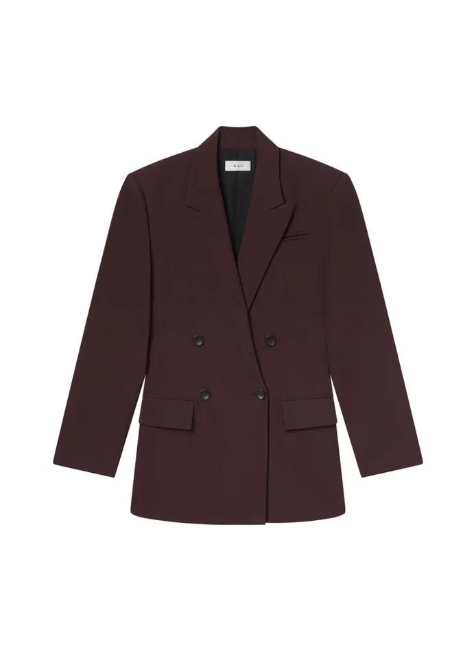 ALC Calla Oversized Tailored Jacket Chocolate Plum Women Jackets and Coats