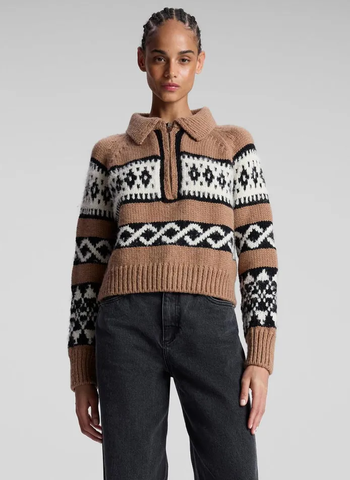 ALC Carter Merino Fairisle Sweater Camel Multi Women Sweaters