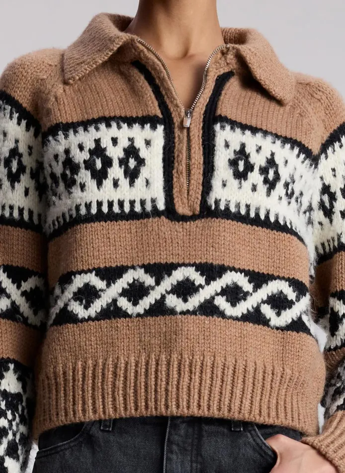 ALC Carter Merino Fairisle Sweater Camel Multi Women Sweaters