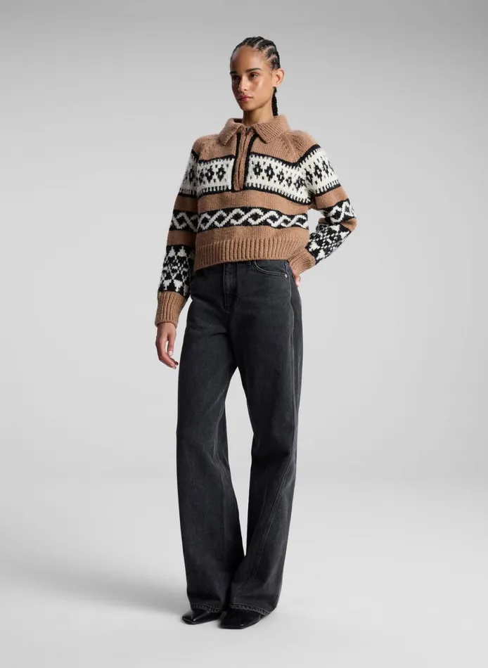 ALC Carter Merino Fairisle Sweater Camel Multi Women Sweaters