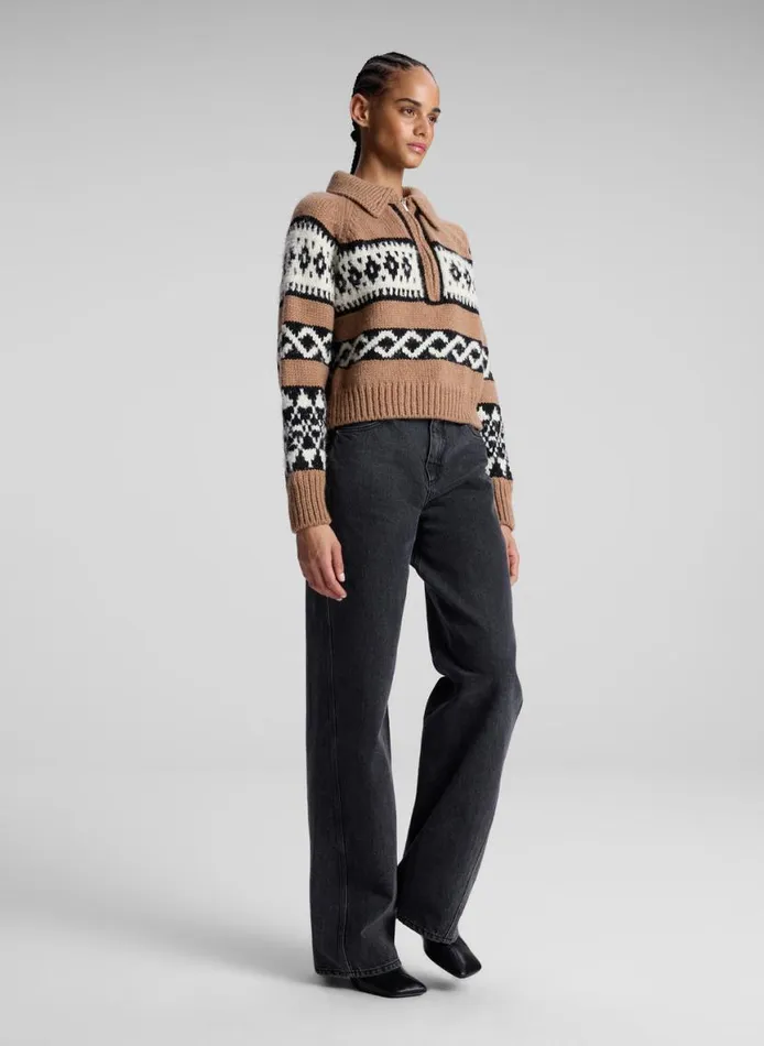 ALC Carter Merino Fairisle Sweater Camel Multi Women Sweaters