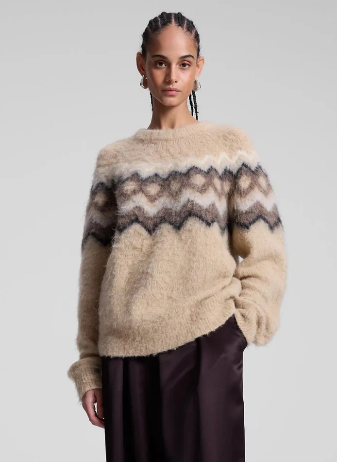 ALC Ezra Fairisle Sweater Dark Taupe Multi Women Sweaters