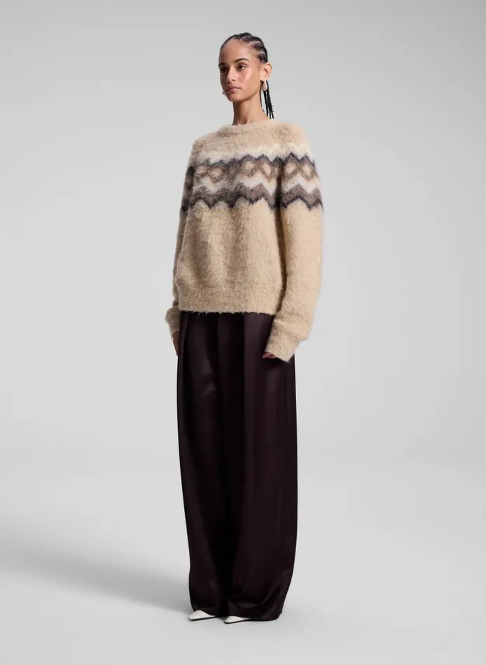 ALC Ezra Fairisle Sweater Dark Taupe Multi Women Sweaters