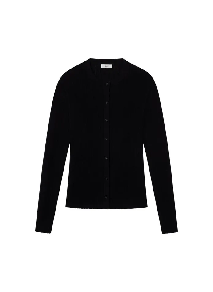 ALC Fisher Fine Cotton Cardigan Black Women Sweaters