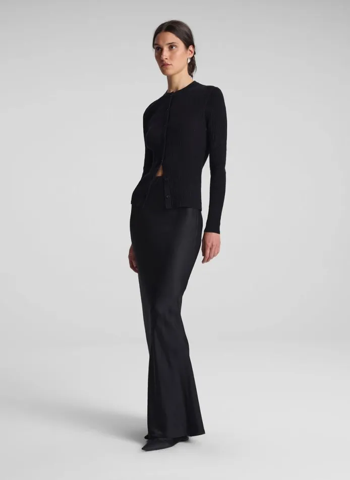 ALC Fisher Fine Cotton Cardigan Black Women Tops