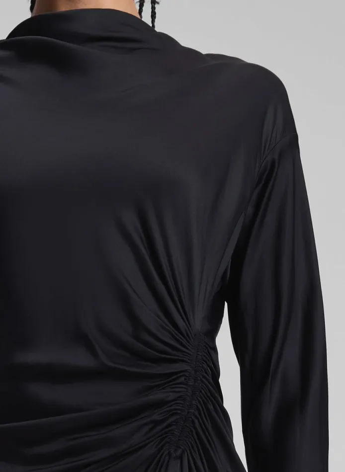 ALC Georgia Satin Mini Dress Black Women Dresses