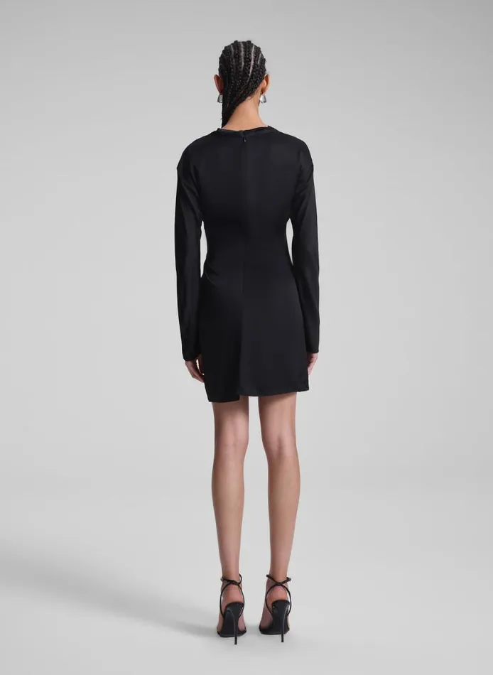 ALC Georgia Satin Mini Dress Black Women Dresses