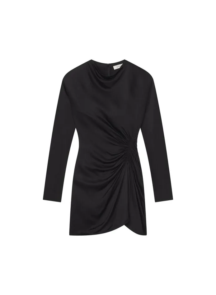 ALC Georgia Satin Mini Dress Black Women Dresses