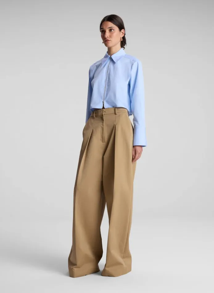 ALC Jill Cotton Zip Top Sky Blue Women Tops