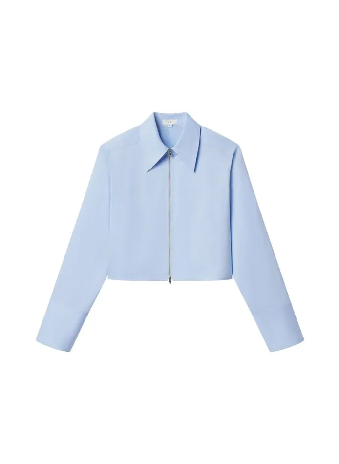 ALC Jill Cotton Zip Top Sky Blue Women Tops