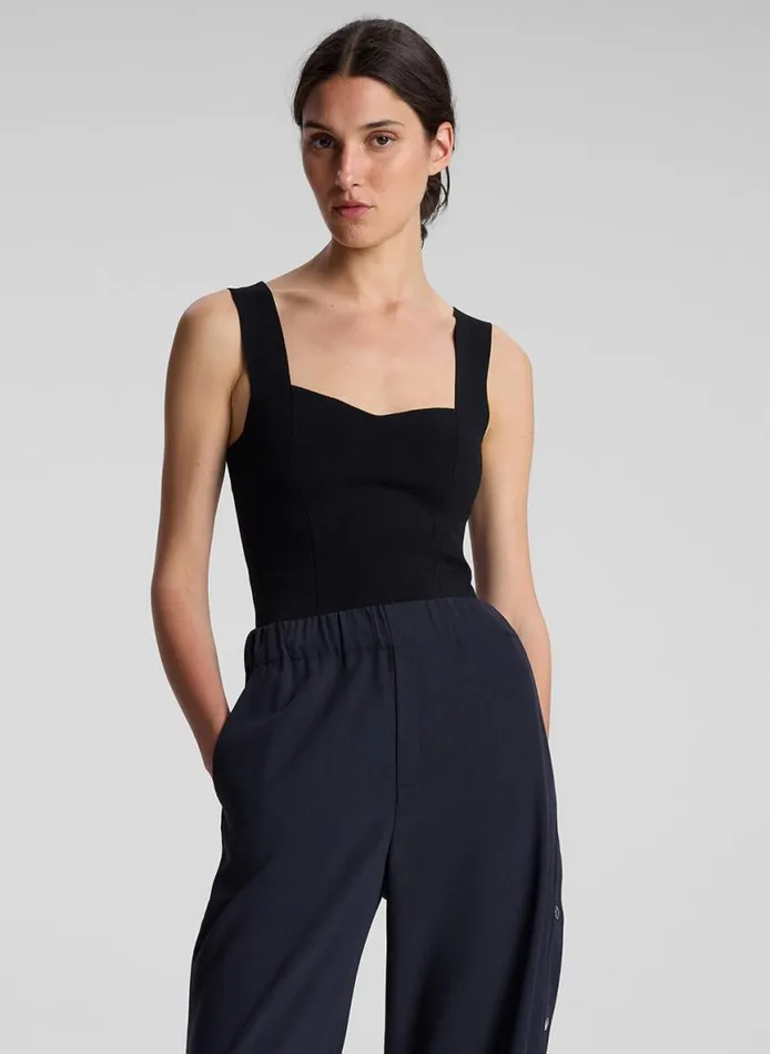 ALC Jordana Compact Knit Top Black Women Tops