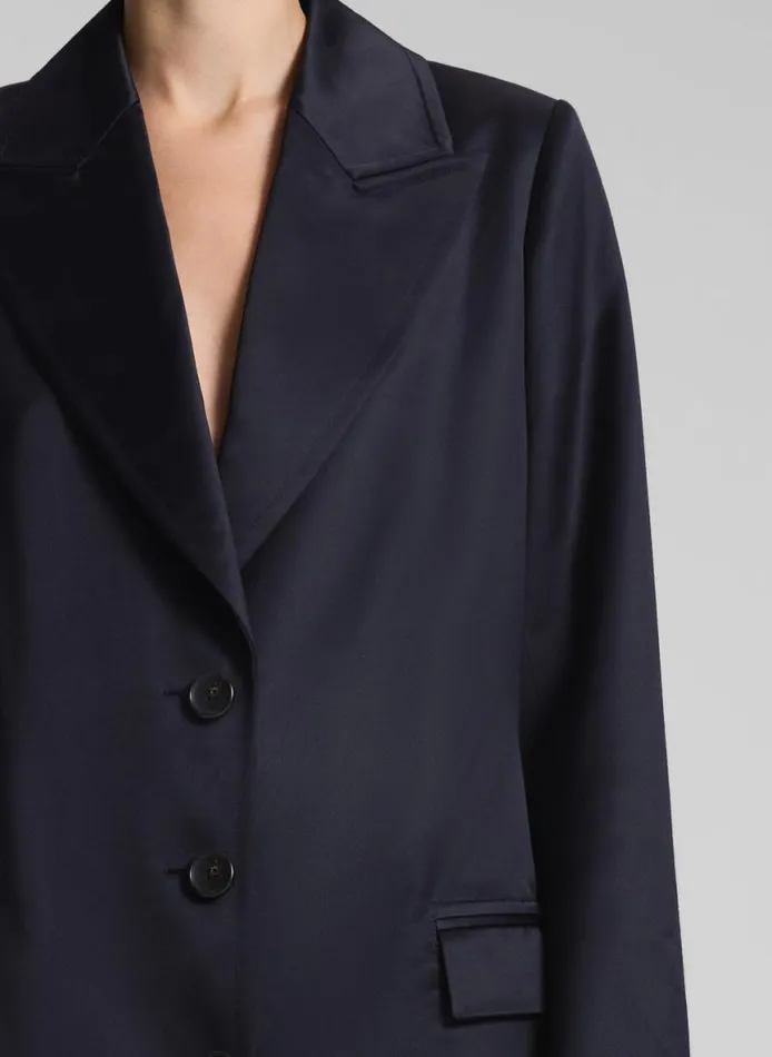 ALC Jude Satin Coat Deep Navy Women Jackets and Coats