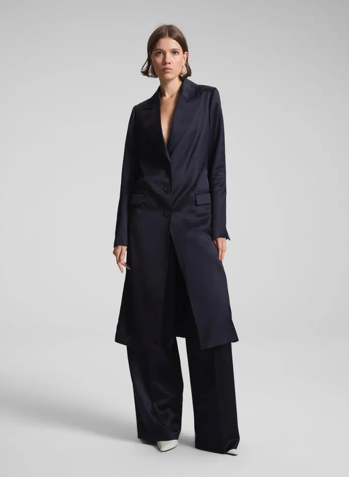 ALC Jude Satin Coat Deep Navy Women Jackets and Coats