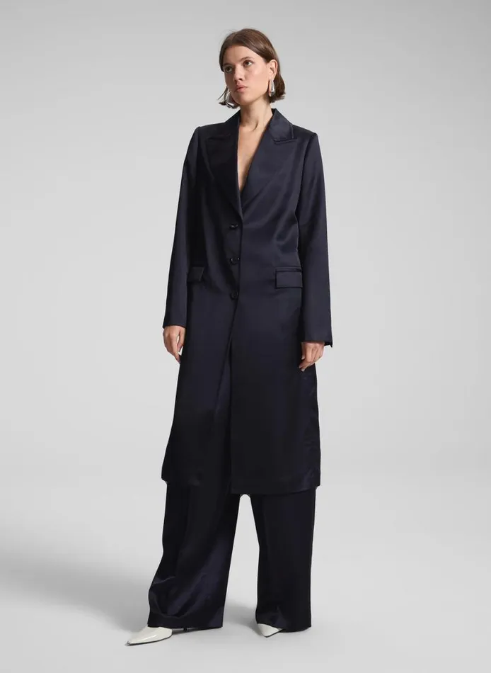 ALC Jude Satin Coat Deep Navy Women Jackets and Coats