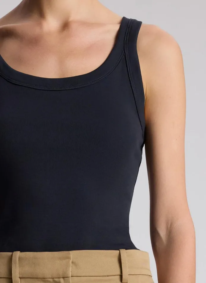 ALC Kai Cotton Rib Tank Black Women Tops