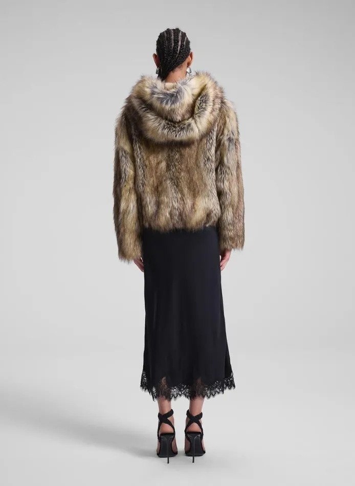 ALC Lex Faux Fur Jacket Brown Coyote Women Jackets and Coats