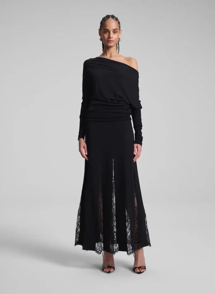 ALC Mira Lace Midi Skirt Blackblack Women Bottoms