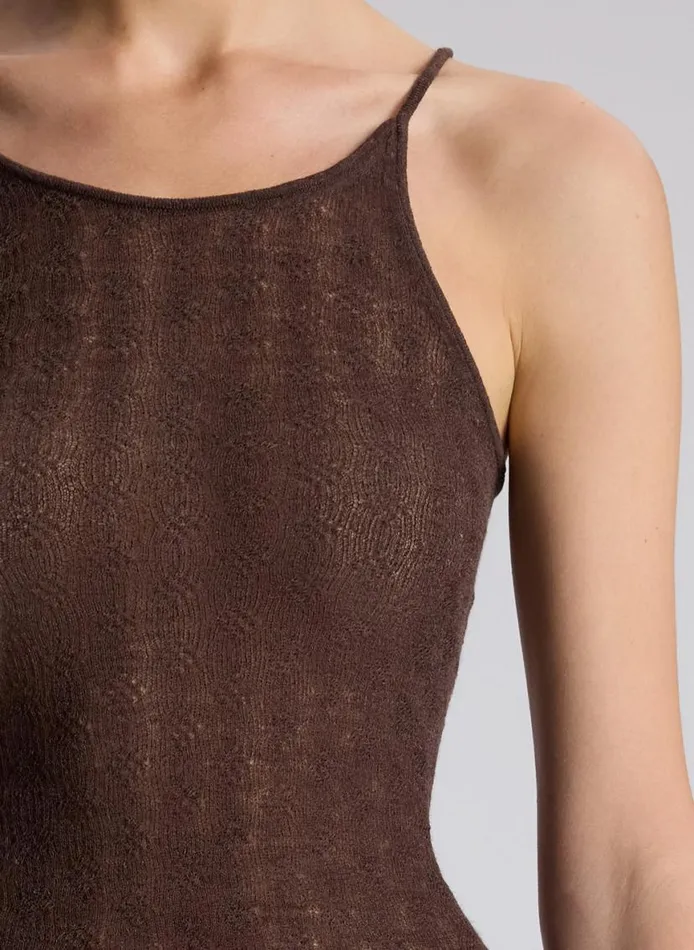 ALC Morgan Alpaca Knit Top Brown Women Tops