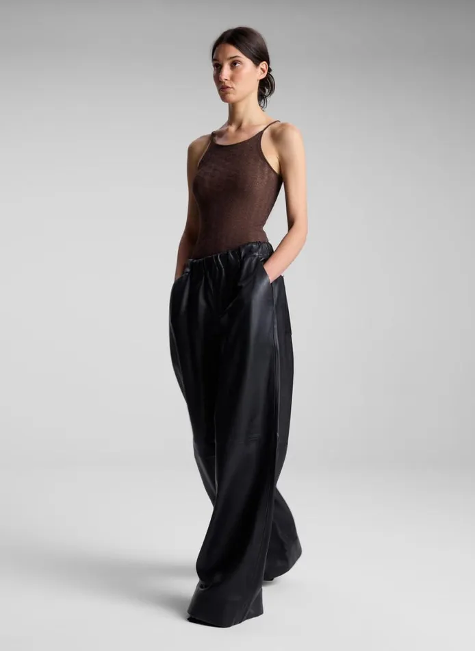 ALC Morgan Alpaca Knit Top Brown Women Tops