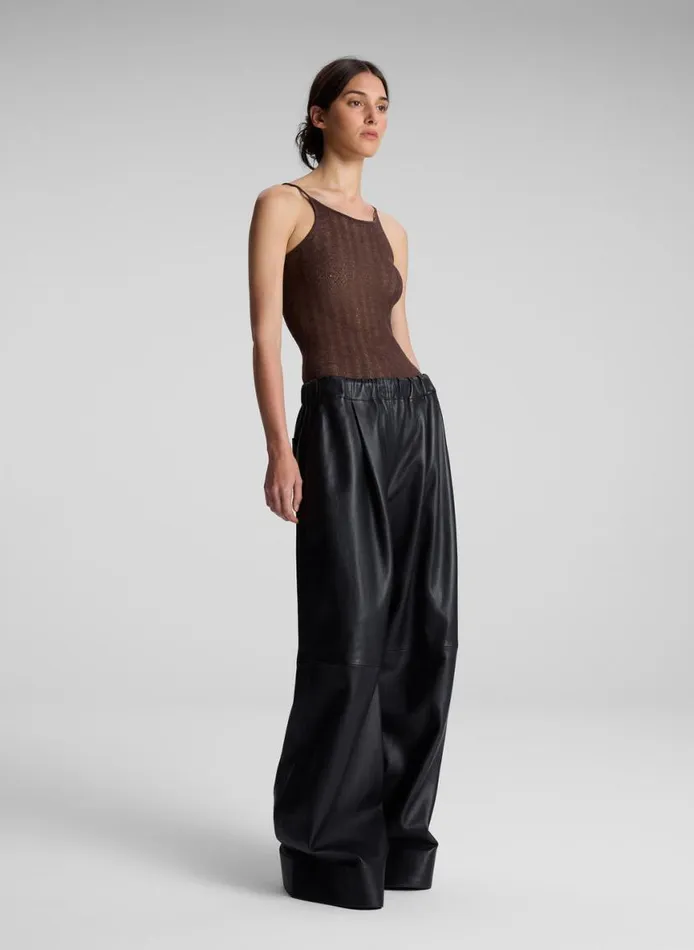ALC Morgan Alpaca Knit Top Brown Women Tops