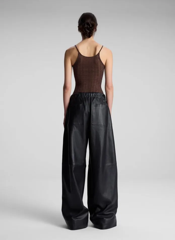 ALC Morgan Alpaca Knit Top Brown Women Tops