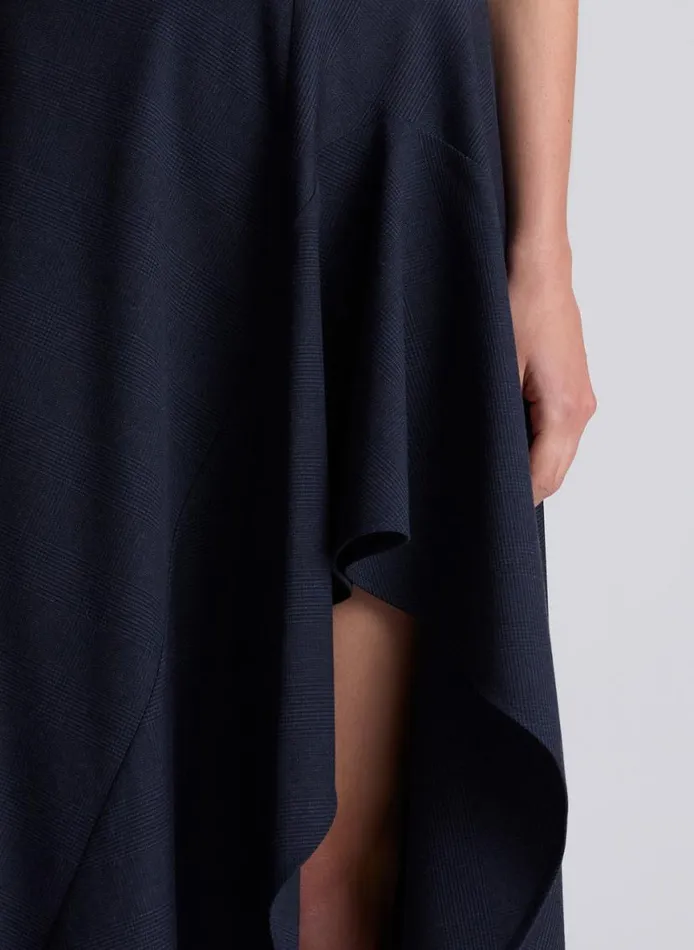 ALC Navy Plaid Midi Skirt Navyblack Women Skirts