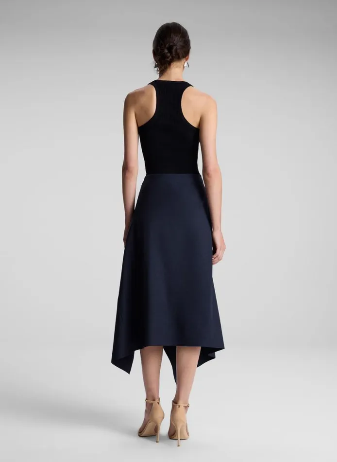 ALC Navy Plaid Midi Skirt Navyblack Women Skirts