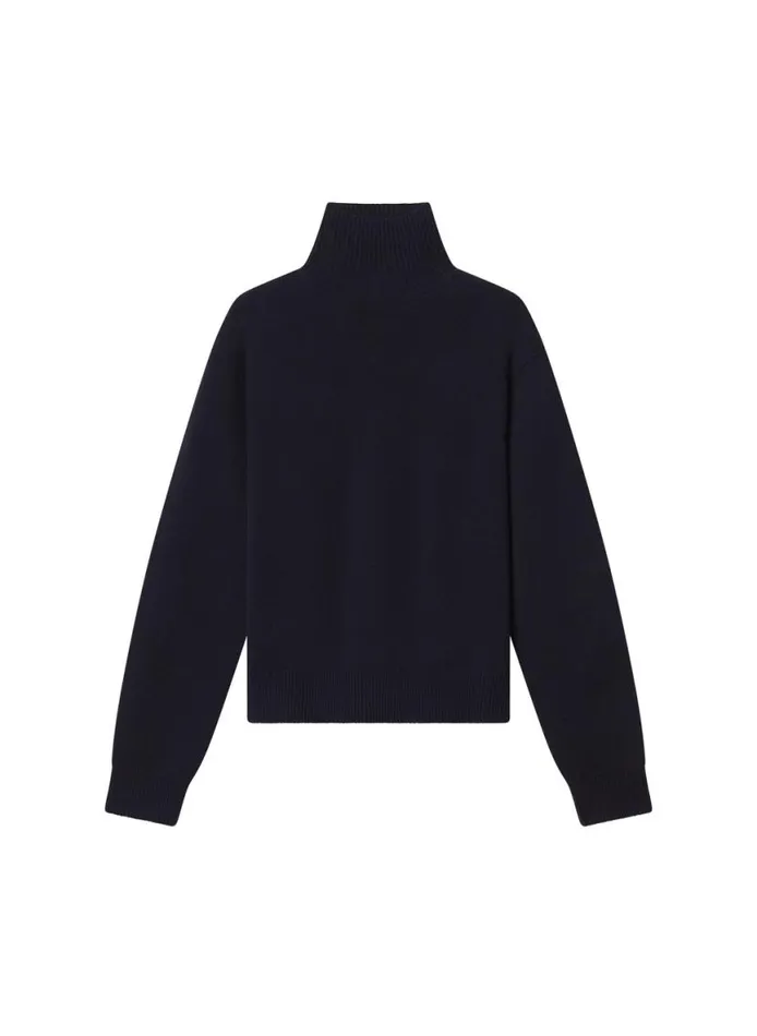 ALC Teddy Cashmere Turtleneck Sweater Navy Women Tops