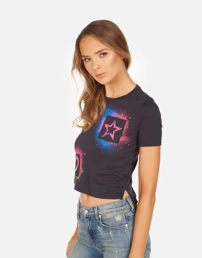 Adeline Graffiti Love Onyx Women039s Lauren Moshi Short Sleeve