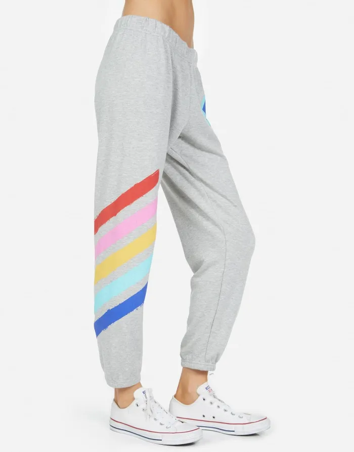 Alana Painted Evil Eye Heather Grey Women039s Lauren Moshi Crop Sweatpants