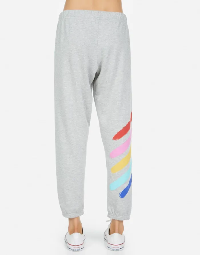Alana Painted Evil Eye Heather Grey Women039s Lauren Moshi Crop Sweatpants