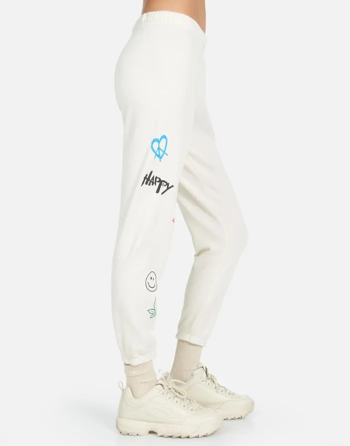 Alana Peace Hippie Ivory Women039s Lauren Moshi Crop Sweatpants