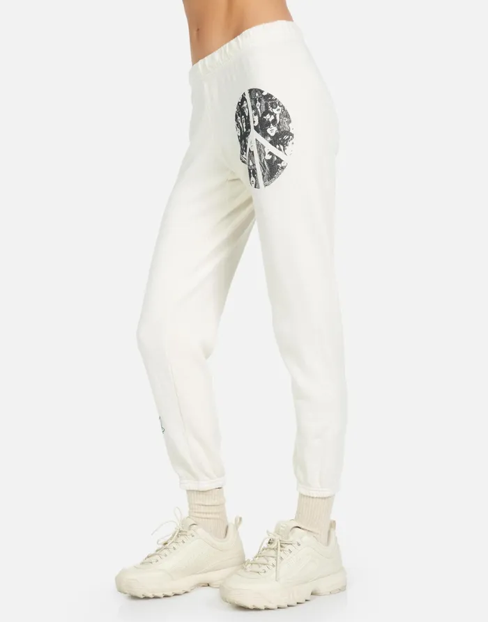Alana Peace Hippie Ivory Women039s Lauren Moshi Crop Sweatpants