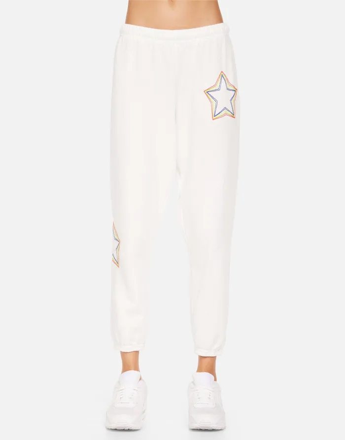 Alana Rainbow Lip Outline Milk Women039s Lauren Moshi Crop Sweatpants