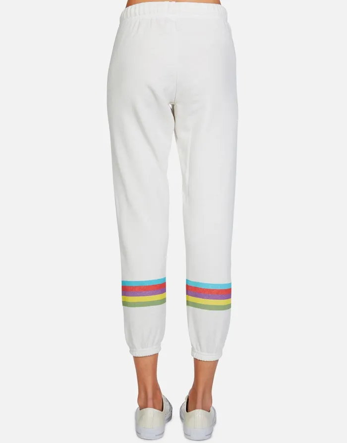 Alana Skull Flower Milk Women039s Lauren Moshi Crop Sweatpants